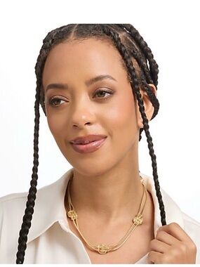 Denim&Co Gold Multi-Strand Knot Hair Necklace